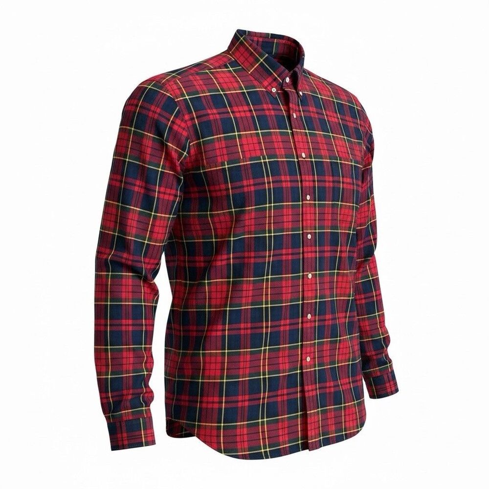 Ralph Lauren Button Down Shirt Mens 4XB Red Tartan Plaid Preppy Pony Holiday